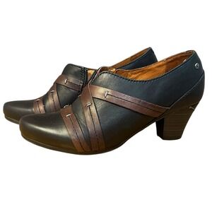 Pikolinos Lillie Black Brown Leather Pumps/Ankle Booties Women's EU 36 (5.5-6)